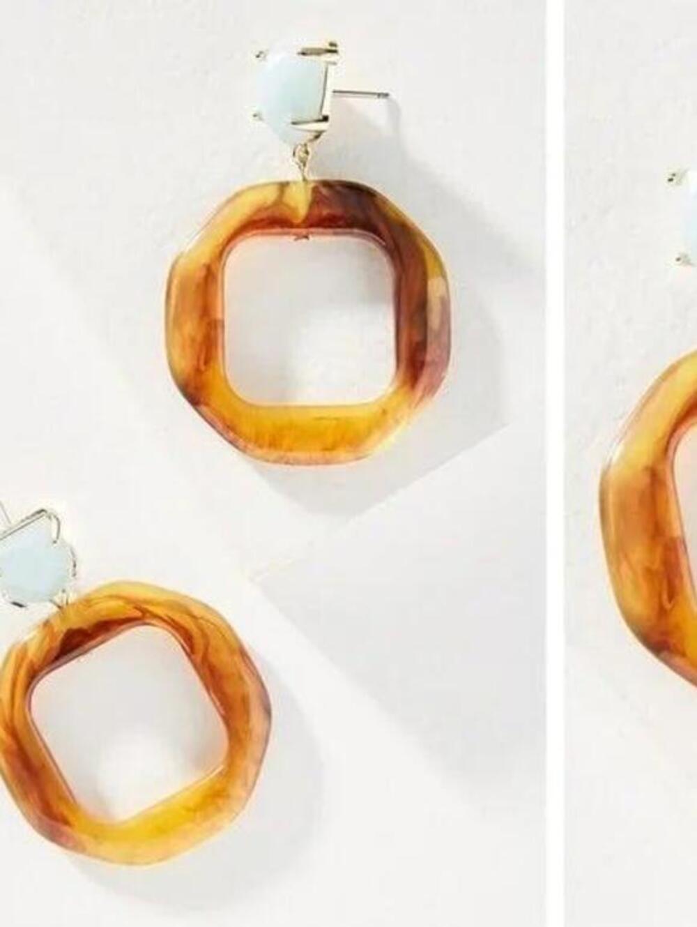Anthropologie Donna Hooped Drop Earrings